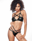 Kitten Sugar & Blush Criss Cross Bralette And Thong Set