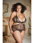 Allure Lace Peek-A-Boo Chemise And Ouverte G-String
