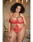 Allure Halter Ouverte Lace Teddy
