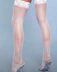 Fishnet Thigh Highs With Lace Top