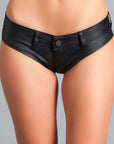 Pu Mini Denim Shorts