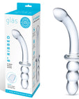 8 Inch Ribbed G-Spot Glass Dildo