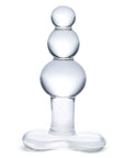 4 Inch Beaded Glass Butt Plug with Tapered Base
