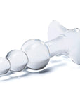 4 Inch Beaded Glass Butt Plug with Tapered Base