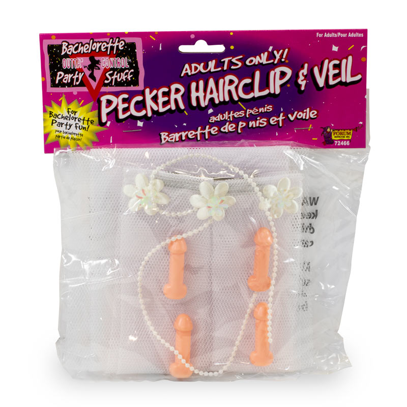 Bachelorette Pecker Hair Clip Veil