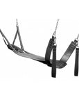 Leather Bondage Swing with Stirrups and Pillow