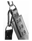 Leather Bondage Swing with Stirrups and Pillow