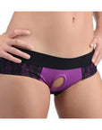 SU Lace Envy 3XL Crotchless Panty Harness - Purple