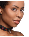 Fierce Vixen Leather Collar With Rhinestones