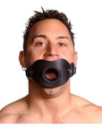 Leather Locking Open Mouth Gag