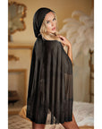 Allure Lace And Mesh Cape With Attached Waist Belt