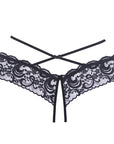 Allure Open Floral Panty With Lace Band & Criss Cross Waist Straps