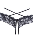 Allure Open Floral Panty With Lace Band & Criss Cross Waist Straps