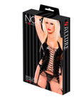 Noir Vinyl Lace Up Corselette