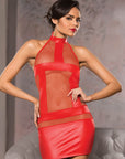 Allure Halter Nylon Mini Dress