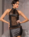Allure Halter Nylon Mini Dress