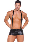 Zeus Wet Look Suspender Shorts