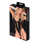 Noir Vinyl Fishnet Teddy