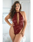 Allure Lace And Mesh Halter Teddy