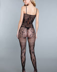 Multi-Detail Pattern Crotchless Bodystocking