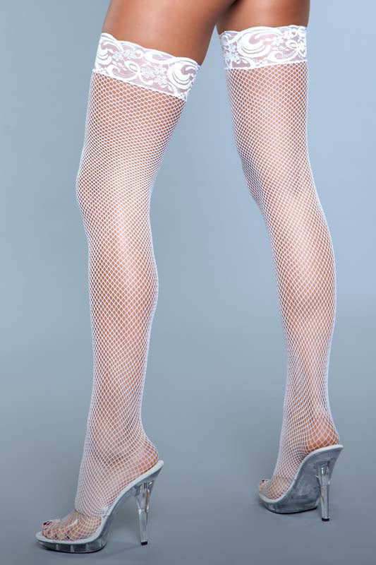Fishnet Thigh Highs With Lace Top