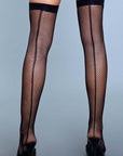 Fishnet Thigh Highs With Backseam