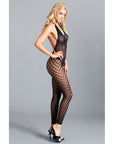 Crotchless Halter Bodystocking With Low Back