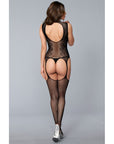 Halter Lace Net Suspender Bodystocking