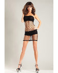 Wide Fencenet Tube Dress With Bandeau & Shorts