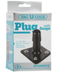 Vac-U-Lock Platinum Black Plug With Snaps - Non-retail Packaging