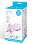 5 Inch Rosebud Glass Butt Plug