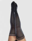 Kixies Kaylee Grey Shimmer Thigh High Tights