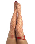 Kixies Claudia Large Diamond Red Fishnet Thigh High