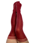 Kixies Holly Cranberry Sparkle Thigh Highs