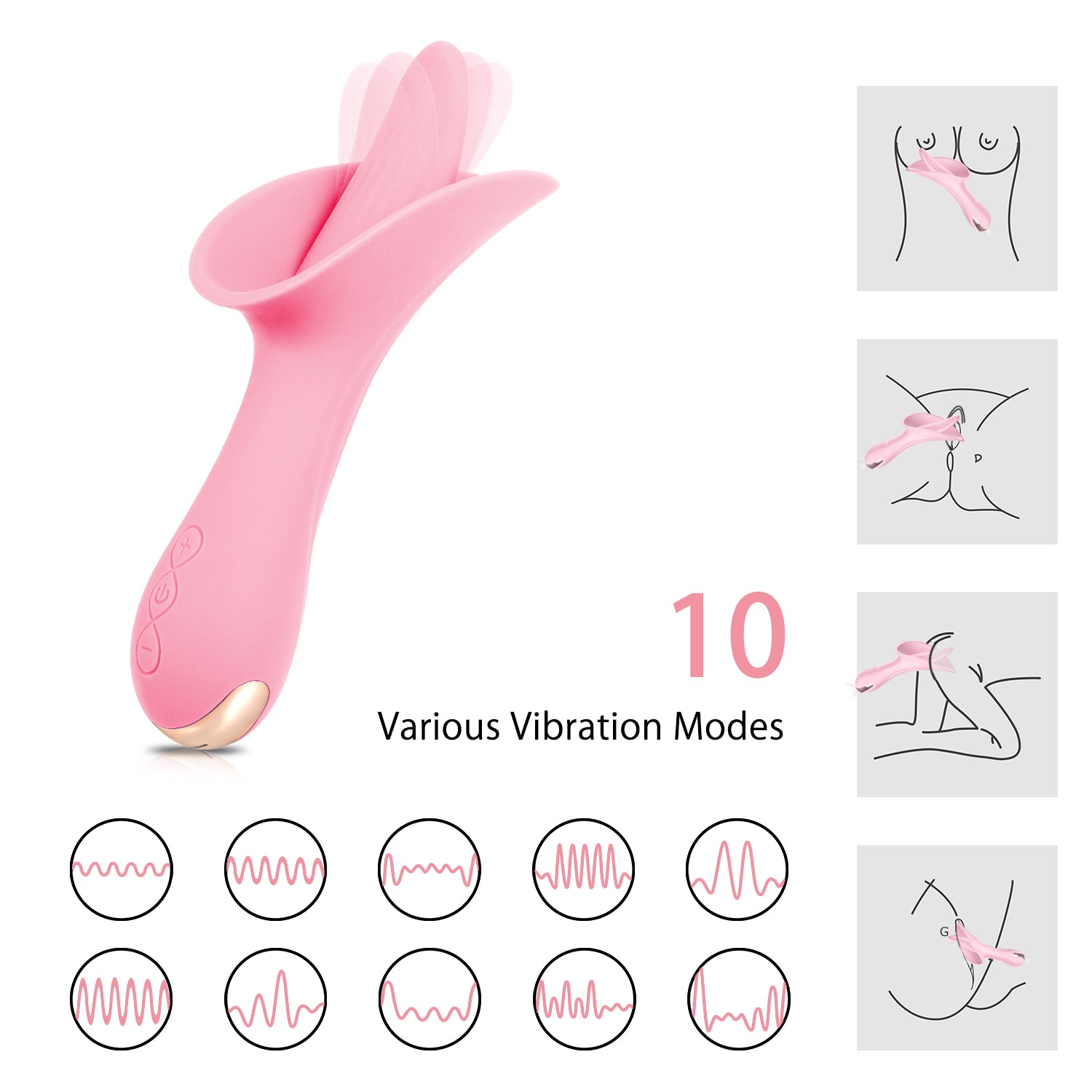 The Lotus Licking Vibrator - Packed In Sealed Foil Bags