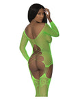 Seamless Fishnet Gartered Catsuit