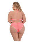 Forever Mesh Cupless And Crotchless Halter Teddy with Split Back