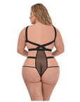 Forever Mesh Cupless And Crotchless Strap Teddy