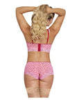 Tickled Pink Bra And Split Crotch Short