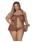 Caramel Kiss Fly Away Baby Doll And Thong Set