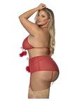 Marabou Bra, Garter Skirt And G Set
