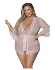 Seabreeze Flutter Sleeve Robe with Lace Trim