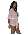 Seabreeze Flutter Sleeve Robe with Lace Trim