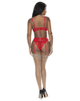Ooh La Lace Demi Bra, Garter And Tanga Set