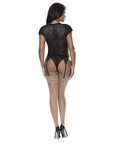 Ooh La Lace Cap Sleeve Basque And Tanga Set