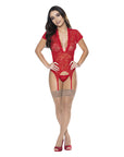 Ooh La Lace Cap Sleeve Basque And Tanga Set