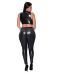 Liquid Onyx Open Vest And Leggings