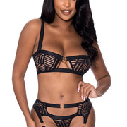 Rude Awakening Balconette Bra & Stirrup Thong Set