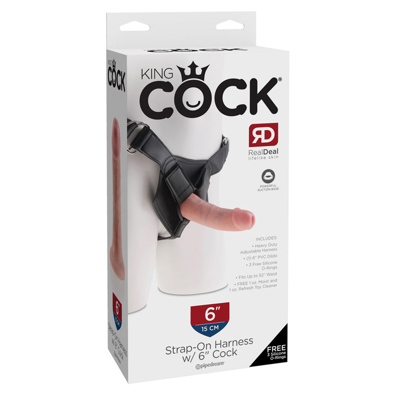 King Cock Strap on Harness with 6 Inch Cock