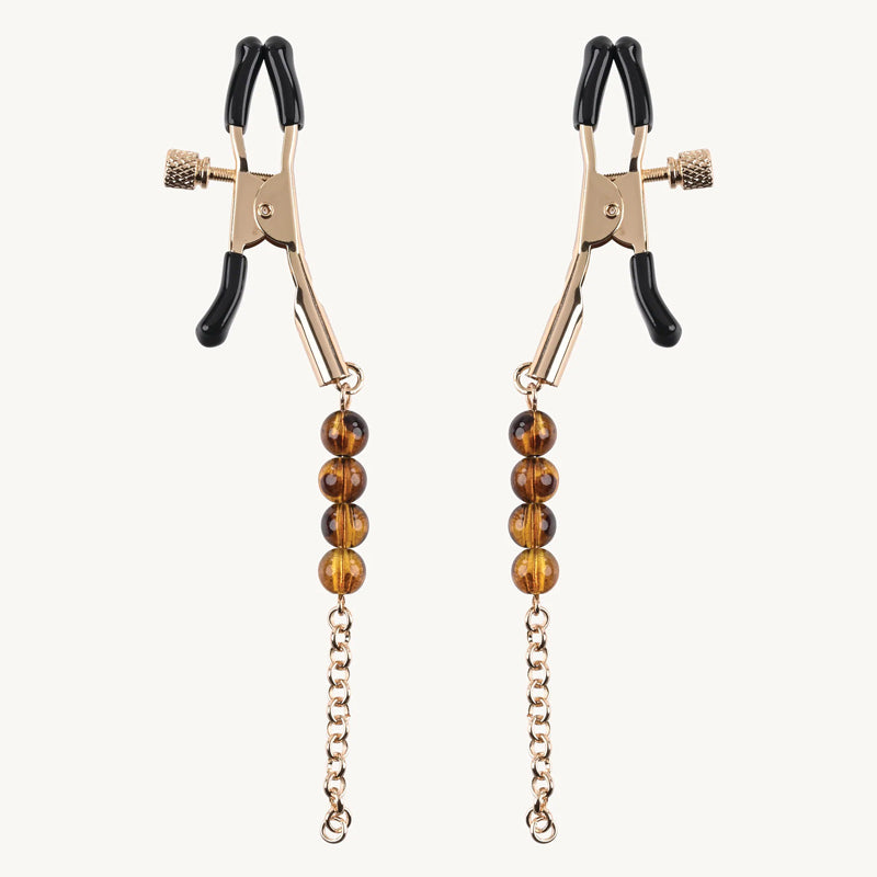 Sportsheet Sincerely Amber Beaded Nipple Clamps